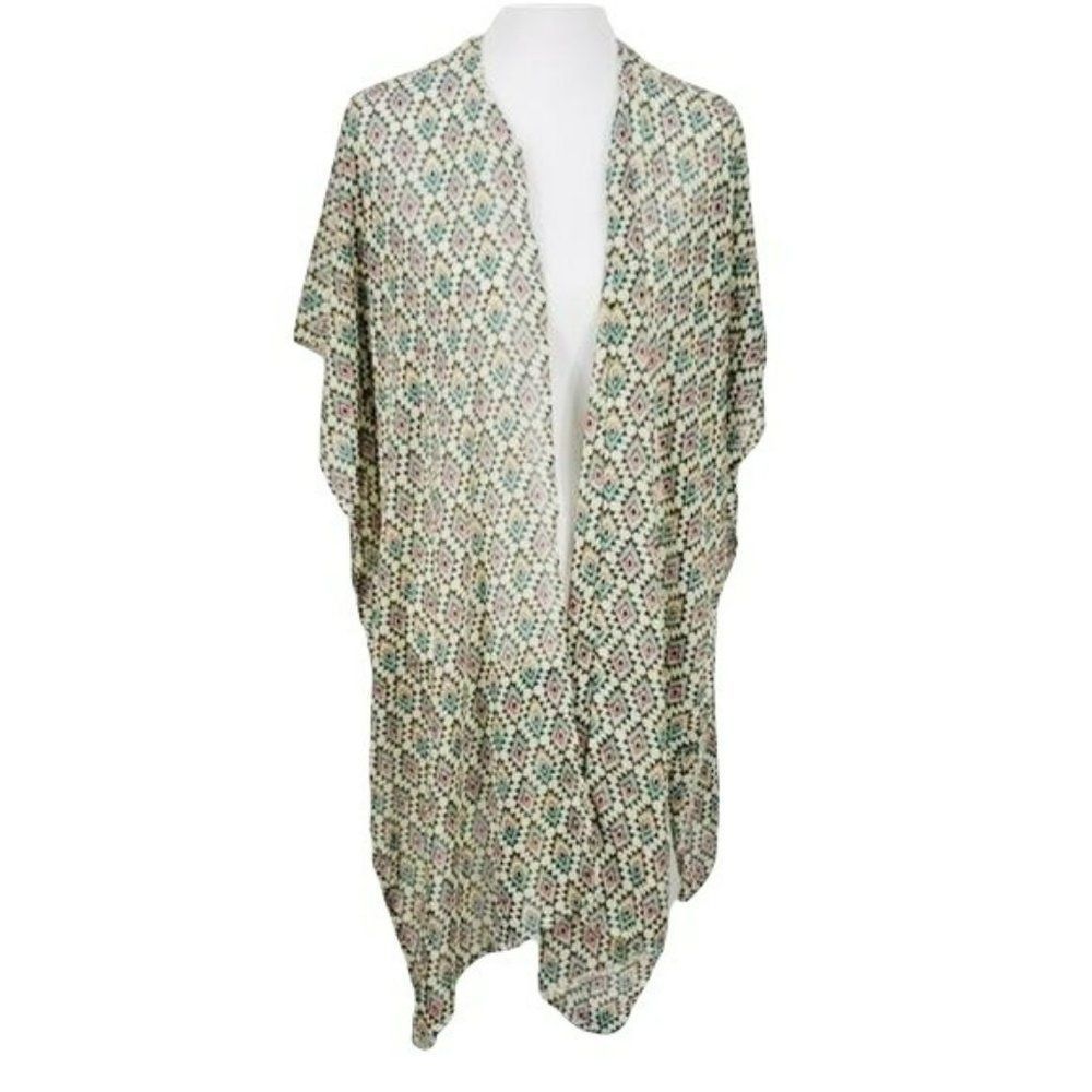 Serra Aztec Print Drape Style Wrap ‎ cardigan Scarf